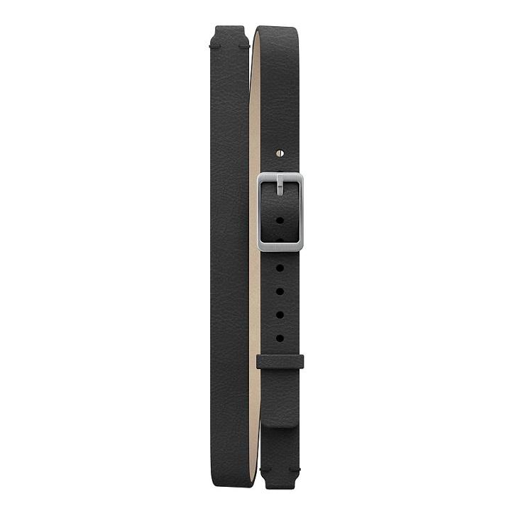 Misfit Ray Double Wrap Leather Interchangeable Band, Adult Unisex, Black