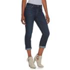 Women's Jennifer Lopez Curvy Fit Capri Jeans, Size: 2, Dark Blue