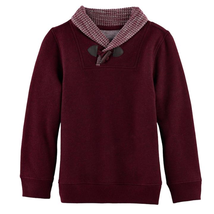 Boys 4-7x Sonoma Goods For Life&trade; Shawl Collar Pullover Sweater, Size: 7x, Med Red