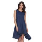 Women's Elle&trade; Eyelet Hem Empire Dress, Size: 18, Dark Blue