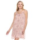 Juniors' Mudd&reg; Printed Chiffon Slip Dress, Teens, Size: Small, Lt Orange