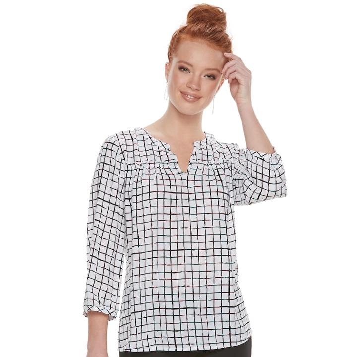 Women's Elle&trade; Peasant Top, Size: Medium, White