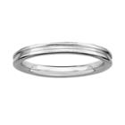 Stacks And Stones Sterling Silver Grooved Stack Ring, Women's, Size: 5, Grey