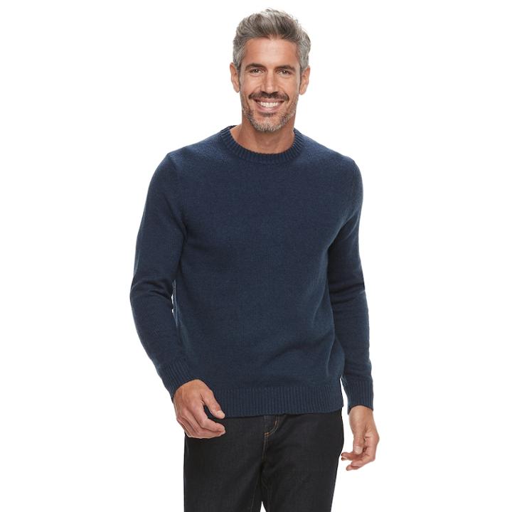 Men's Croft & Barrow&reg; Crew Sweater, Size: Medium, Blue (navy)