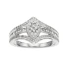 10k White Gold 1/2 Carat T.w. Diamond Marquise Ring, Women's, Size: 7