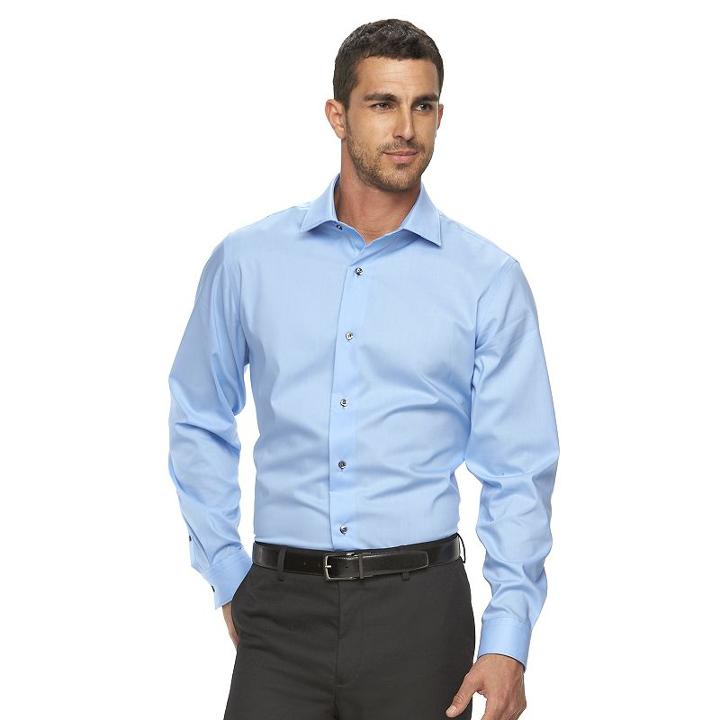 Men's Marc Anthony Slim-fit Non-iron Dress Shirt, Size: 16.5-32/33, Light Blue