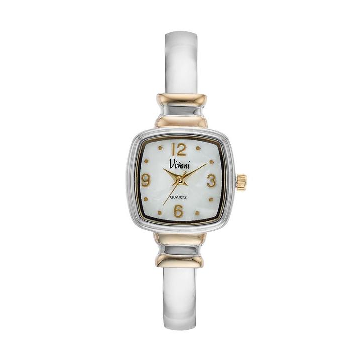 Vivani Women's Two Tone Cuff Watch, Gold