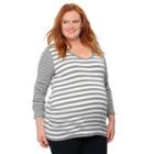 Plus Size Maternity Oh Baby By Motherhood&trade; V-neck Ruched Top, Women's, Size: 2xl, Grey (charcoal)