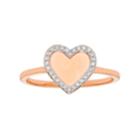 10k Gold 1/10 Carat T.w. Diamond Heart Ring, Women's, Size: 5, White