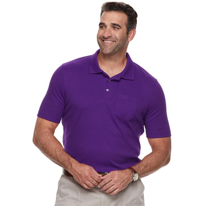 Big & Tall Croft & Barrow&reg; Classic-fit Easy-care Interlock Pocket Polo, Men's, Size: 4xb, Purple