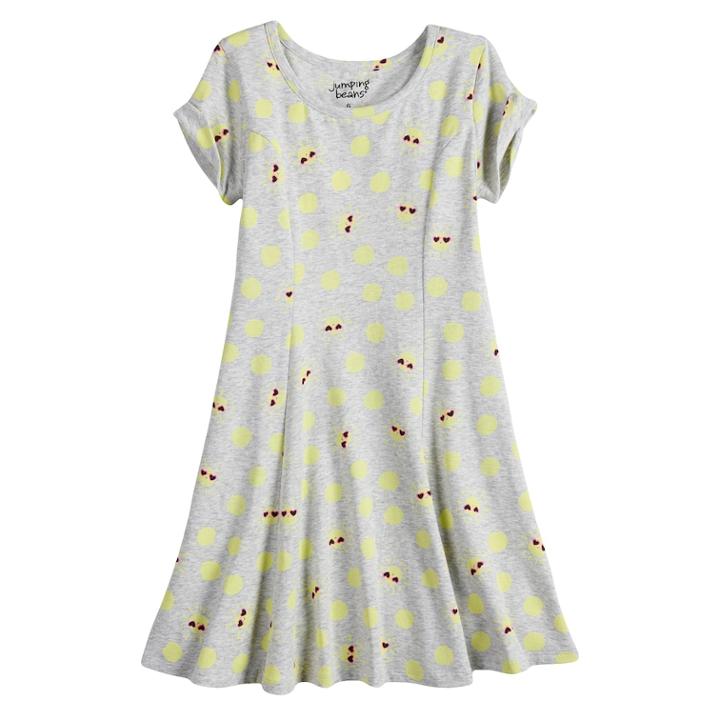 Toddler Girl Jumping Beans&reg; Printed Skater Dress, Size: 2t, Light Grey