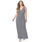 Plus Size Chaps Tile-print Jersey Maxi Dress, Women's, Size: 18 W, Blue