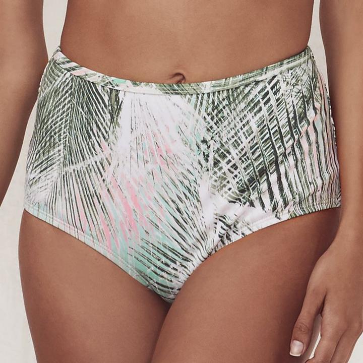 Women's Lc Lauren Conrad Beach Shop High-waist Brief Bottoms, Size: Large, Green