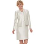 Women's Le Suit Sateen Jacket & Dress Suit, Size: 16, Lt Beige