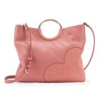 Lc Lauren Conrad O-ring Heart Convertible Crossbody Bag, Women's, Light Pink