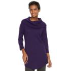 Women's Napa Valley Cowlneck Tunic Sweater, Size: Large, Purple Oth