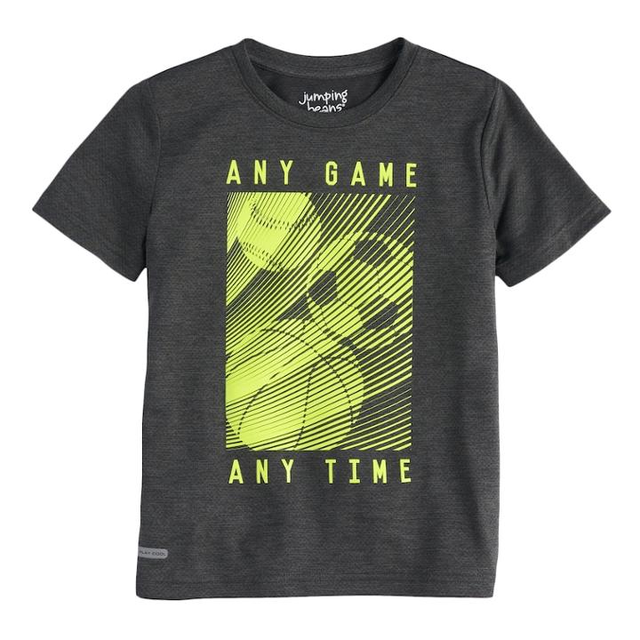 Boys 4-10 Jumping Beans&reg; Mesh Active Graphic Tee, Size: 7x, Black