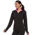 Women's Fila Sport&reg; Long Sleeve Half-zip Fleece Top, Size: Small, Black