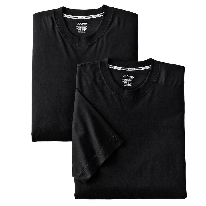 Big & Tall Jockey 2-pk. Staycool Crewneck Tees, Men's, Size: 5xl, Black
