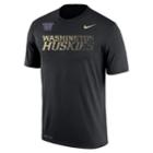 Men's Nike Washington Huskies Legend Staff Sideline Dri-fit Tee, Size: Medium, Black