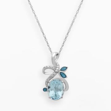 Chloe And Zoe Sterling Silver Sky Blue Topaz Pendant, Women's, Size: 18