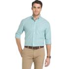 Men's Izod Essential Regular-fit Windowpane Button-down Shirt, Size: Large, Green Oth