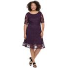 Juniors' Plus Size Wrapper Lace A-line Dress, Teens, Size: 1xl, Brt Purple