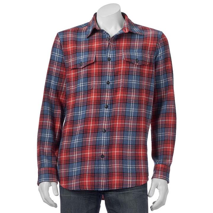Big & Tall Sonoma Goods For Life&trade; Classic-fit Plaid Button-down Shirt, Men's, Size: M Tall, Orange