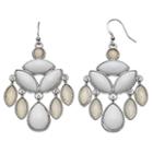Nickel Free White Faceted Stone Chandelier Earrings, Women's