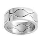 Steel City Stainless Steel Wavy Cutout Ring, Women's, Size: 8, Grey