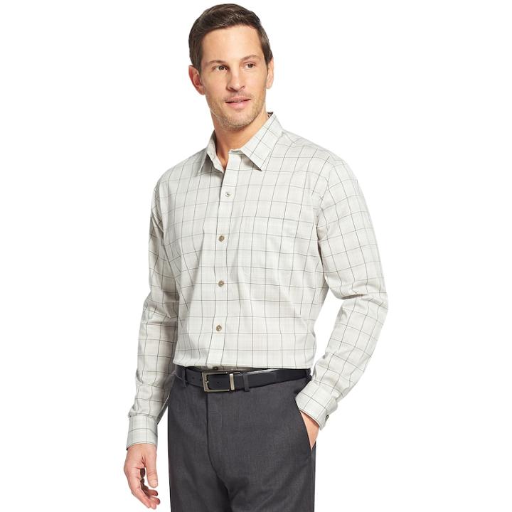 Men's Van Heusen Traveler Stretch Classic-fit No-iron Button-down Shirt, Size: Xxl, Grey