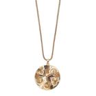 Long Mosaic Flower Circle Pendant Necklace, Women's, Brown