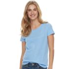 Women's Sonoma Goods For Life&trade; Essential Crewneck Tee, Size: Small, Light Blue