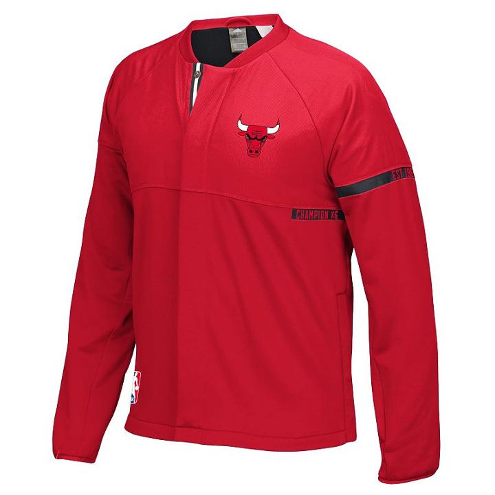 Men's Adidas Chicago Bulls On-court Henley Jacket, Size: Large, Red