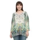Plus Size World Unity Crochet Sublimation Top, Women's, Size: 0x, Med Green