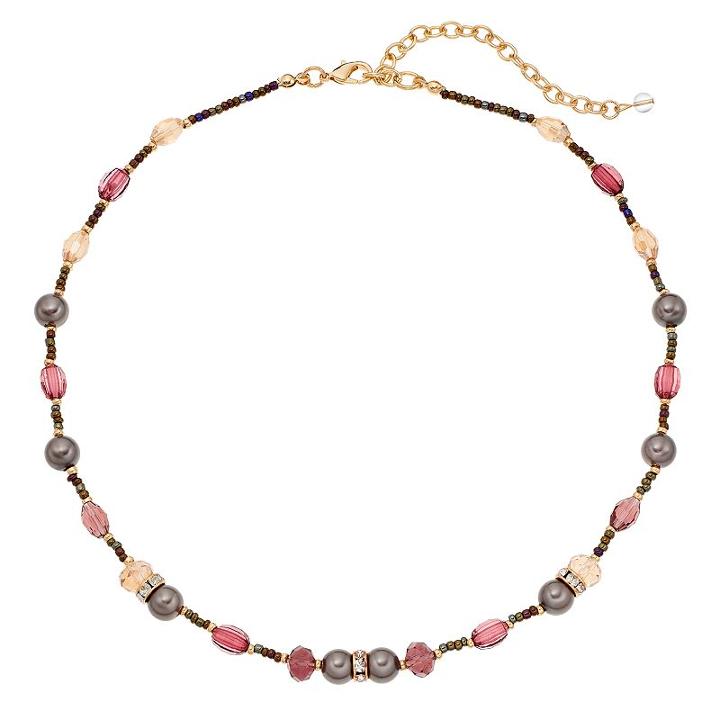 Napier Simulated Pearl Seed Bead Necklace, Women's, Multicolor