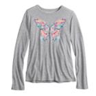 Girls 7-16 & Plus Size Mudd&reg; Long Sleeve Graphic Tee, Size: 20 1/2, Grey