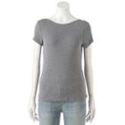 Women's Apt. 9&reg; Scoop-back Tee, Size: Large, Black