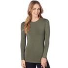 Women's Cuddl Duds Softwear Crewneck Top, Size: Xl, Green