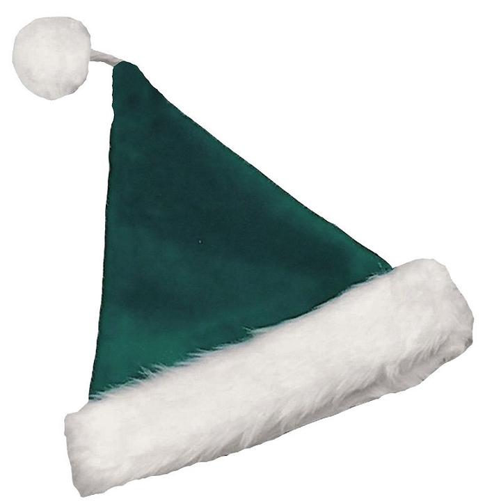 Adult Velvet Santa Hat, Adult Unisex, Green