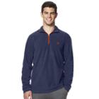 Big & Tall Chaps Classic-fit Microfleece Quarter-zip Pullover, Men's, Size: Xl Tall, Blue (navy)