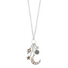 Mudd&reg; Long Crescent & Star Charm Necklace, Women's, Silver