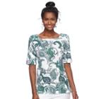 Women's Croft & Barrow&reg; Rolled Button-tab Top, Size: Small, Brt Green