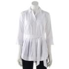 Women's Dana Buchman Tie Waist Shirt, Size: Xs, White