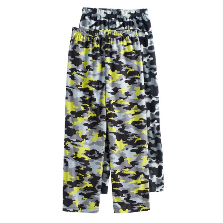 Boys 4-20 2-pack Fleece Lounge Pants, Size: Medium, Grey