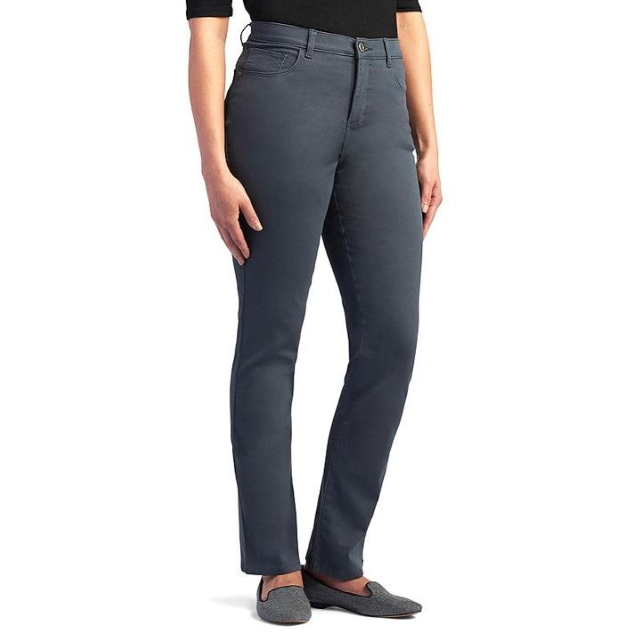 Petite Lee Monroe Classic Fit Straight-leg Jeans, Women's, Size: 14 Petite, Grey (charcoal)