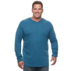 Big & Tall Croft & Barrow&reg; Classic-fit Stretch Performance V-neck Tee, Men's, Size: Xl Tall, Turquoise/blue (turq/aqua)