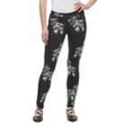 Women's Utopia By Hue Fusion Floral Print Leggings, Size: Xl, Black