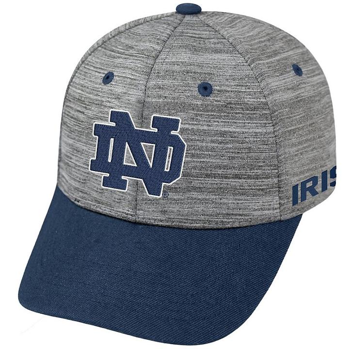 Adult Notre Dame Fighting Irish Backstop Snapback Cap, Men's, Med Grey