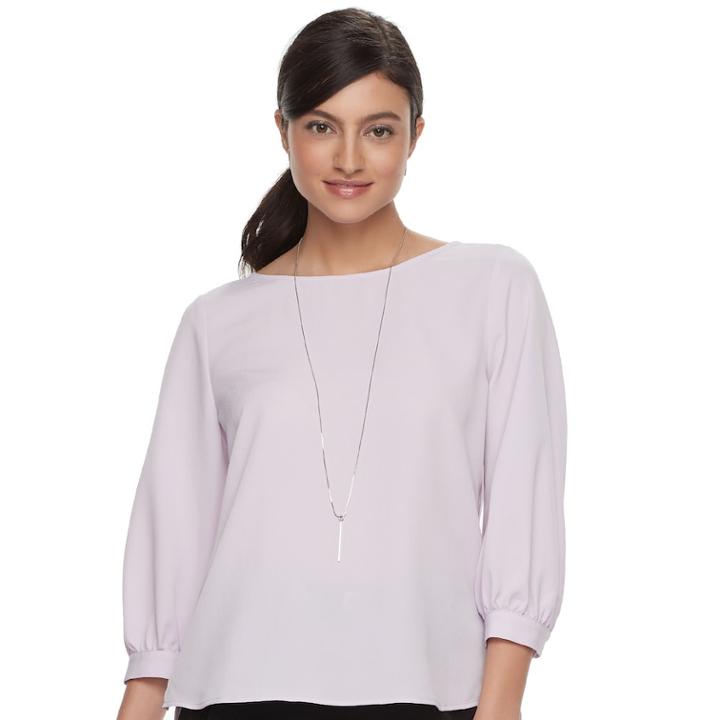 Women's Apt. 9&reg; Crepe Top, Size: Medium, Lt Purple